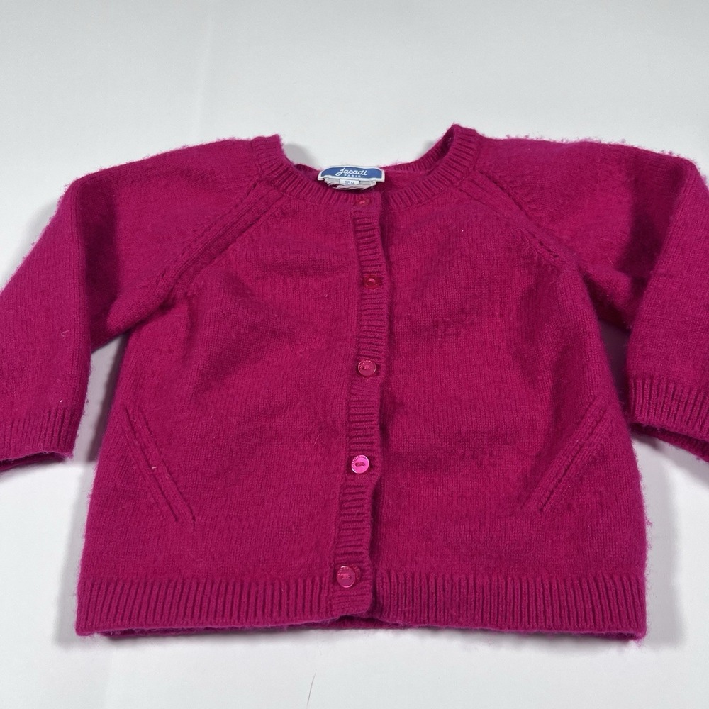 Bonpoint Cashmere Knit Hot Pink Baby Girl Sweater 18months